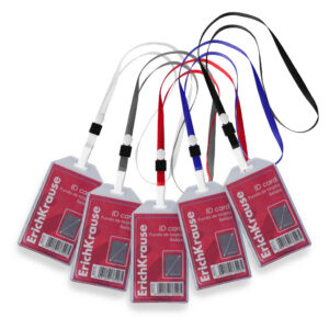 Nimekaardi hoidja vertikaalne 54x90mm PVC, kaelapael assortii