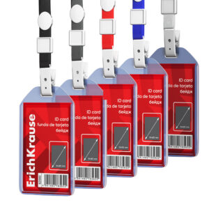 Nimekaardi hoidja vertikaalne 54x90mm PVC, kaelapael assortii