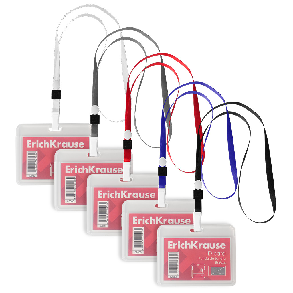 Nimekaardi hoidja horisontaalne 85x54mm SLIDE, kaelapael assortii | Kasseti Expert