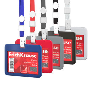 Nimekaardi hoidja horisontaalne 85x54mm SLIDE, tugev plastik, kaelapael assortii