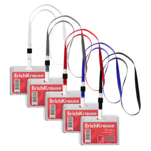 Nimekaardi hoidja horisontaalne 86x54mm SLIDE, tugev plastik, kaelapael assortii