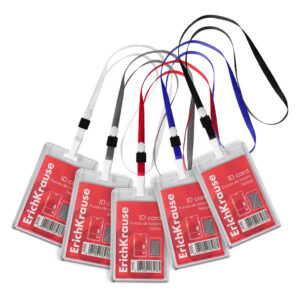 Nimekaardi hoidja vertikaalne 54x86mm SLIDE, tugev plastik, kaelapael assortii