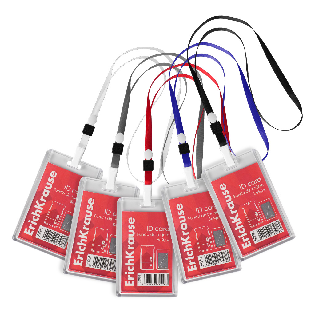 Nimekaardi hoidja vertikaalne 54x86mm SLIDE, tugev plastik, kaelapael assortii | Kasseti Expert