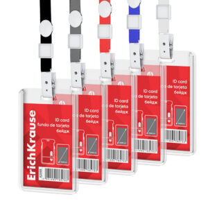 Nimekaardi hoidja vertikaalne 54x86mm SLIDE, tugev plastik, kaelapael assortii