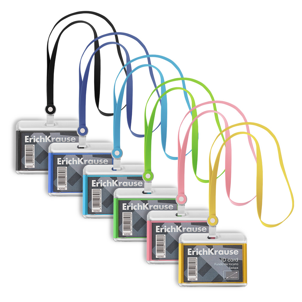 Nimekaardi hoidja horisontaalne 85x54mm, akrüül, kaelapael assortii | Kasseti Expert