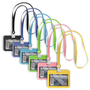 Nimekaardi hoidja horisontaalne 85x54mm Silicon, kaelapael assortii