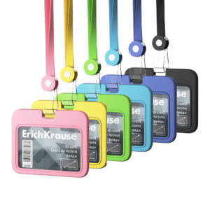 Nimekaardi hoidja horisontaalne 85x54mm Silicon, kaelapael assortii