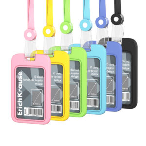 Nimekaardi hoidja vertikaalne 54x85mm Silicon, kaelapael assortii