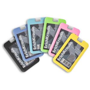 Nimekaardi hoidja vertikaalne 54x85mm Silicon, assortii