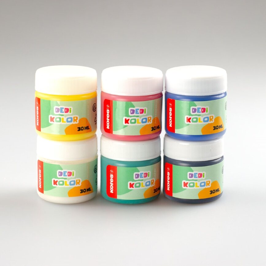 Näpuvärvid 6 värvi KORES Dedi Kolor, 6x30ml | Kasseti Expert
