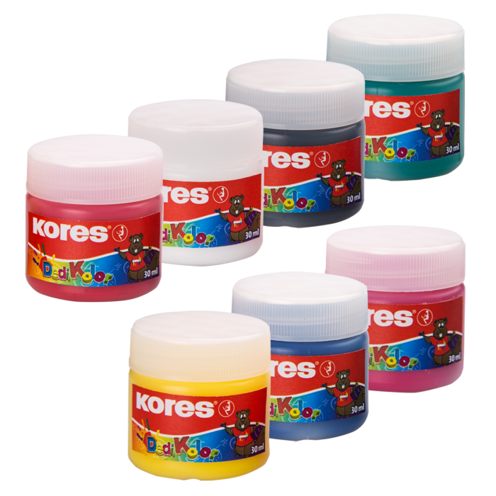 Näpuvärvid 7 värvi KORES Dedi Kolor, 7x30ml | Kasseti Expert