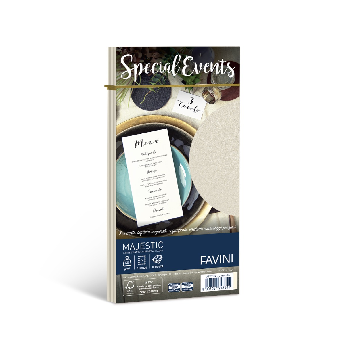 Ümbrik C65 110x220mm, Metallic Cream (06) Favini, 10tk hind | Kasseti Expert