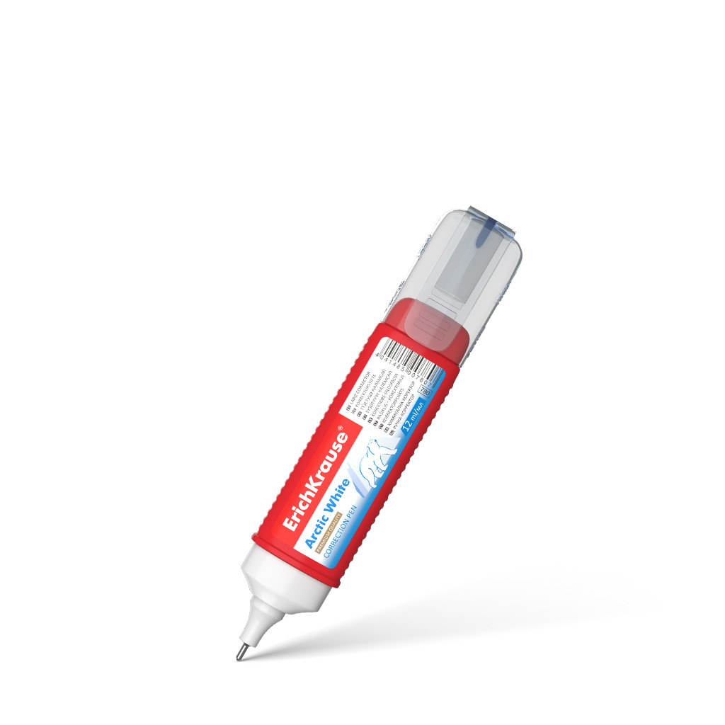 Korrektuurpliiats 12 ml ARCTIC WHITE, punane korpus | Kasseti Expert