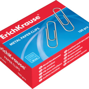 Kirjaklamber 28 mm hõbe, kartongkarbis 100tk