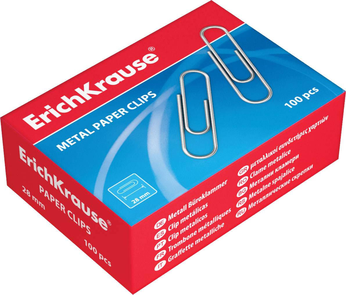 Kirjaklamber 28 mm hõbe, kartongkarbis 100tk | Kasseti Expert