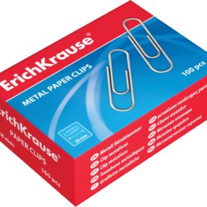 Kirjaklamber 33 mm hõbe, kartongkarbis 100tk