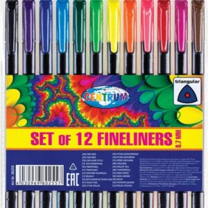 Tindipliiats FINELINERS Centrum 0.7 12 värvi riputuspakis