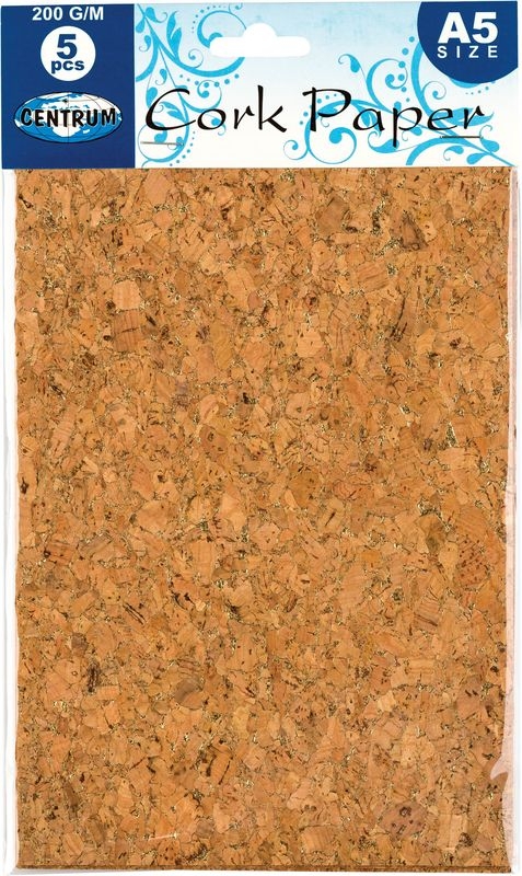Käsitöö kartong A5 Cork 200g, 5 mustrit pakis | Kasseti Expert