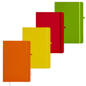 Märkmik A5 80 lehte joon, nurgakummiga kõva kaas, 4värvi assortii