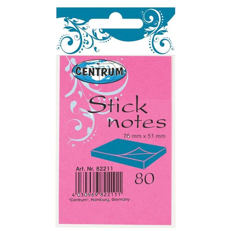 Märkmepaber Centrum 51x76mm, 4 neoonvärvi, 80 lehte riputuspakis | Kasseti Expert