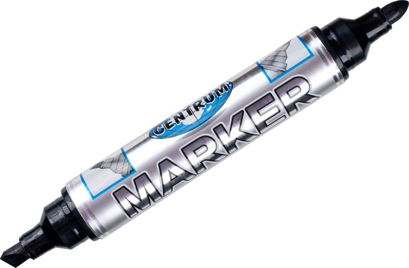 Marker kahe otsaga Centrum 1-5mm + 3mm, permanent must | Kasseti Expert