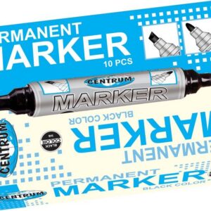 Marker kahe otsaga Centrum 1-5mm + 3mm, permanent must