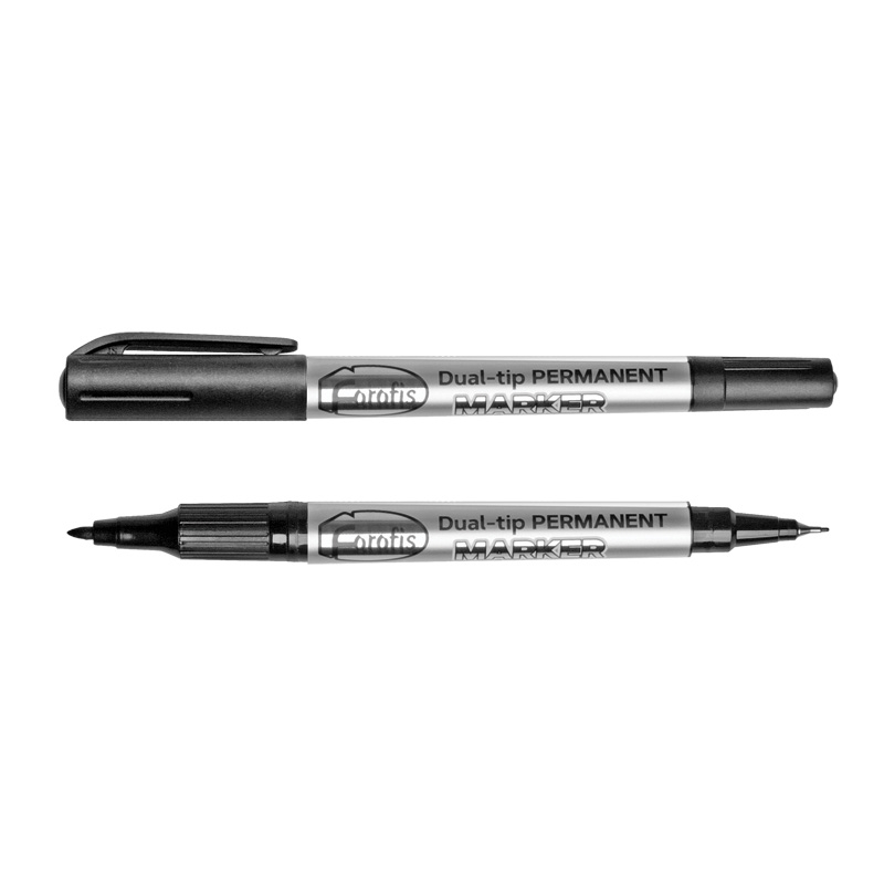 Marker kahe otsaga Forofis 0,5mm + 2mm, permanent must | Kasseti Expert