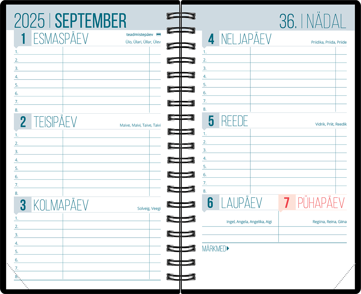 Väike koolipäevik, spiraalköide – must | Kasseti Expert