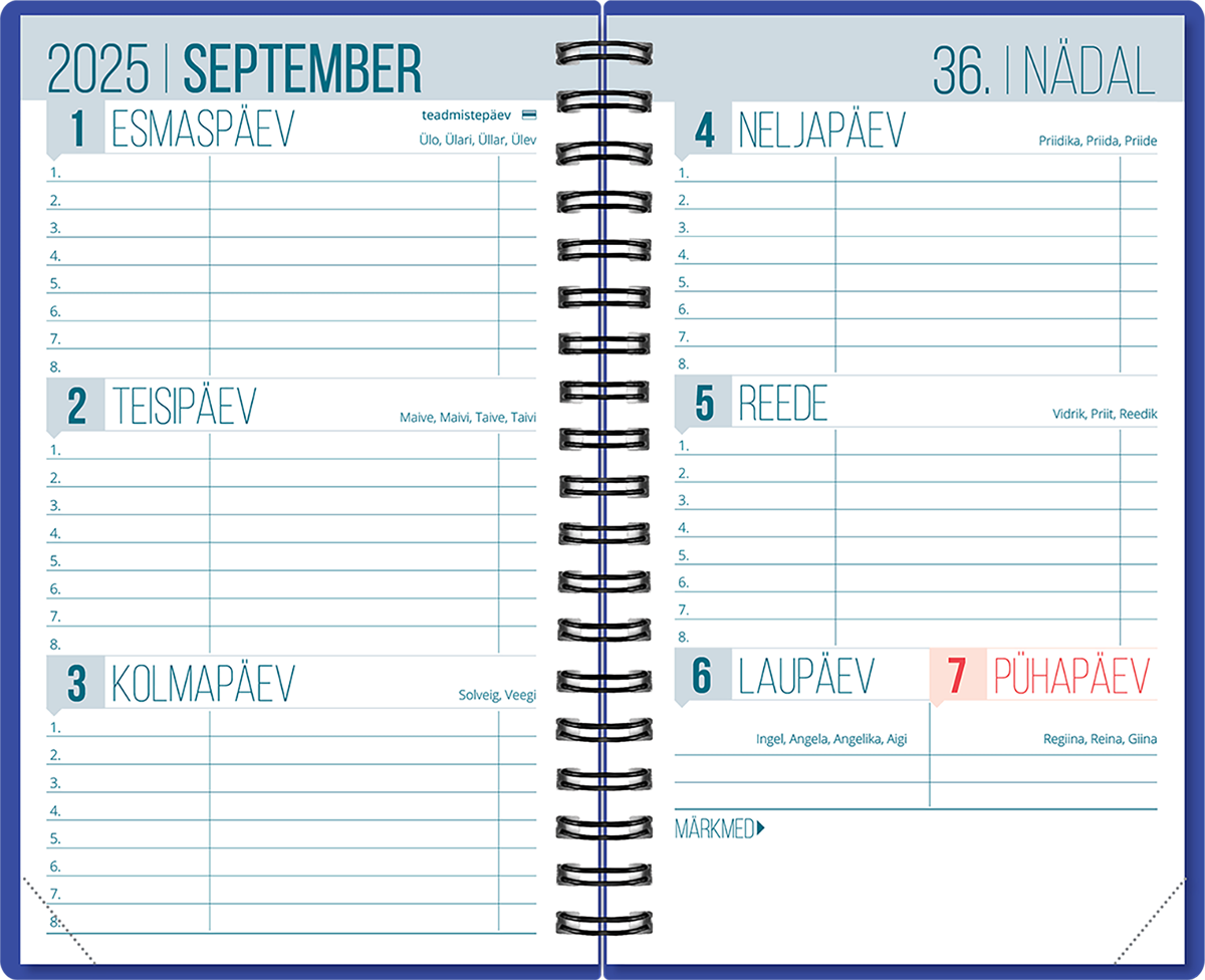 Väike koolipäevik, spiraalköide – sinine | Kasseti Expert