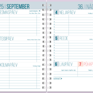 Väike koolipäevik, spiraalköide – pastelne lilla