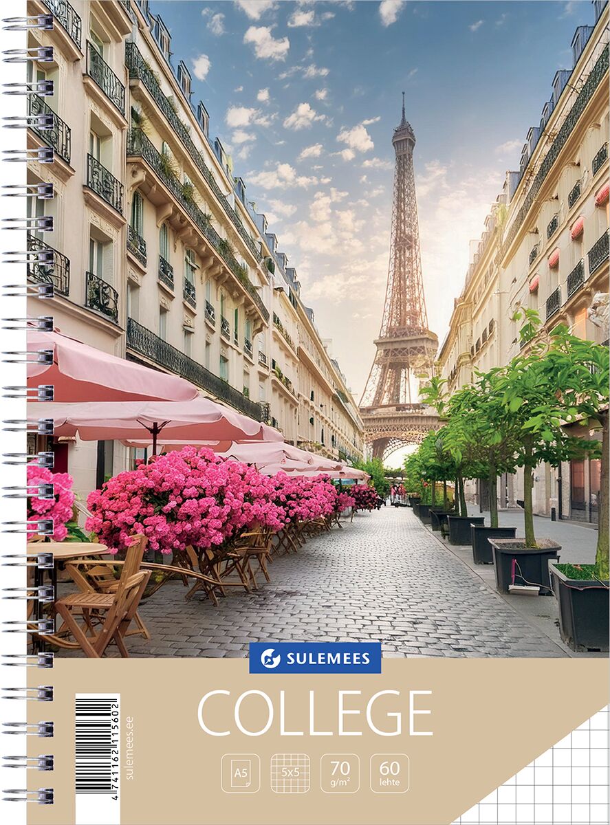 College A5, 60 lehte, 5x5 ruut, Sild | Kasseti Expert
