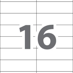 Etikett A4 Kores 105 x 35 mm, 100 lehte, 16tk lehel