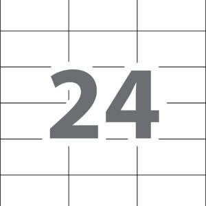 Etikett A4 Kores 70 x 37 mm, 100 lehte, 24tk lehel