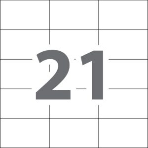 Etikett A4 Kores 70 x 42,3 mm, 100 lehte, 21tk lehel