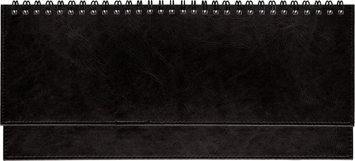 Lauakalender Classic LUX kaas (kunstnahk), reklaamriba (MUST) | Kasseti Expert