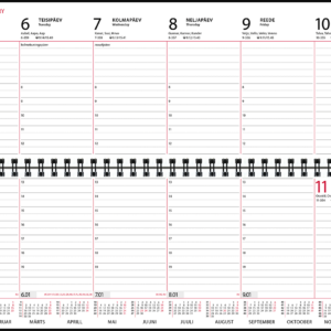 Lauakalender Classic LUX kaas (kunstnahk), reklaamriba (MUST)
