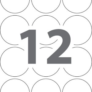 Etikett A4 Kores, läbimõõt 60 mm, 100 lehte, 12tk lehel