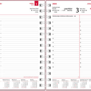 Nature A5 Päev, spiraalköide, ROOSA Eko kaaned