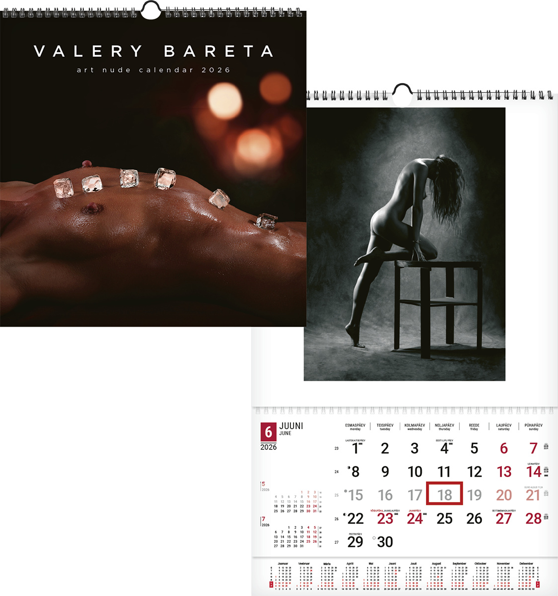 Aktikunst V.Bareta kalender 2026 spiraalköide | Kasseti Expert