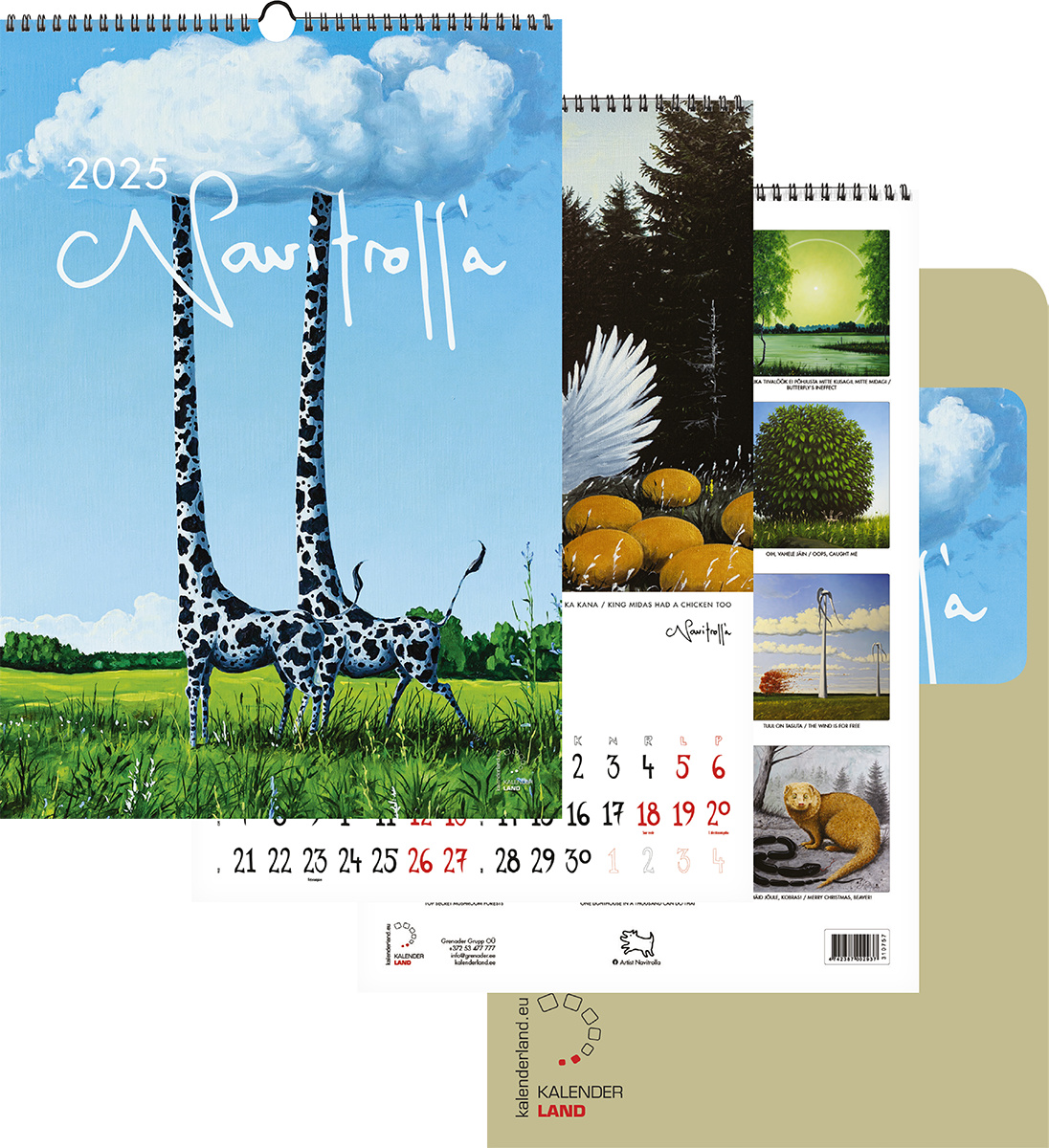 Navitrolla kalender 2025, spiraalköide, kinkekarbis | Kasseti Expert