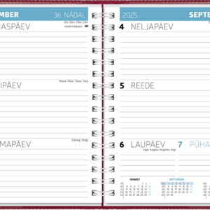 Student A6, spiraalköide – tumepunane