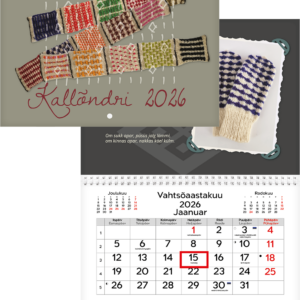 Seinakalender KINDAD 2026, võru-eestikeelne, avatuna 297x425mm