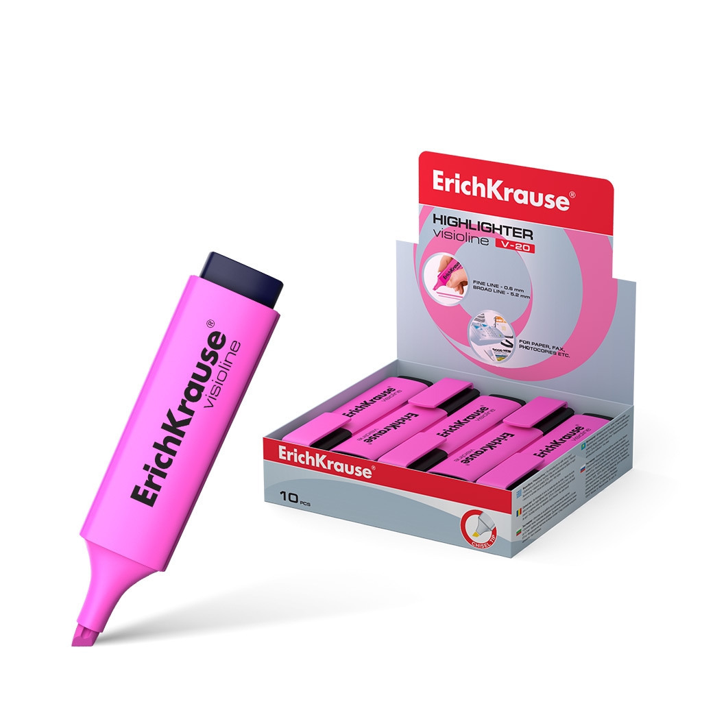 Tekstimarker Visioline V-20 Neon, 5,2 mm, roosa | Kasseti Expert