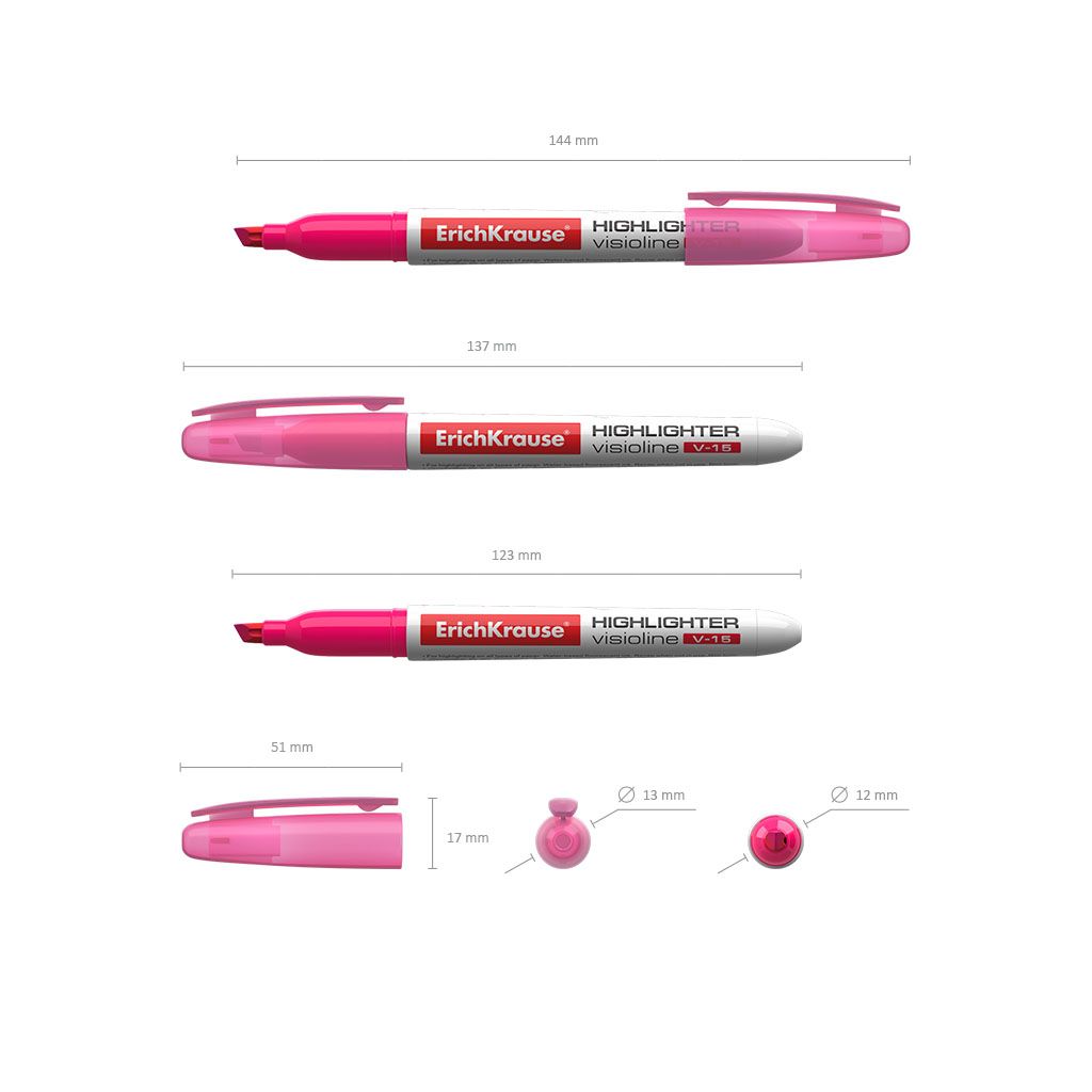 Tekstimarker Visioline V-15 Neon, 4,0 mm, roosa | Kasseti Expert