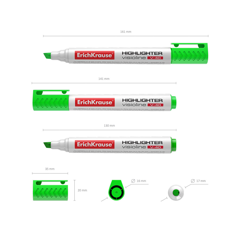 Tekstimarker Visioline V-40 Neon, 5,2 mm, roheline | Kasseti Expert