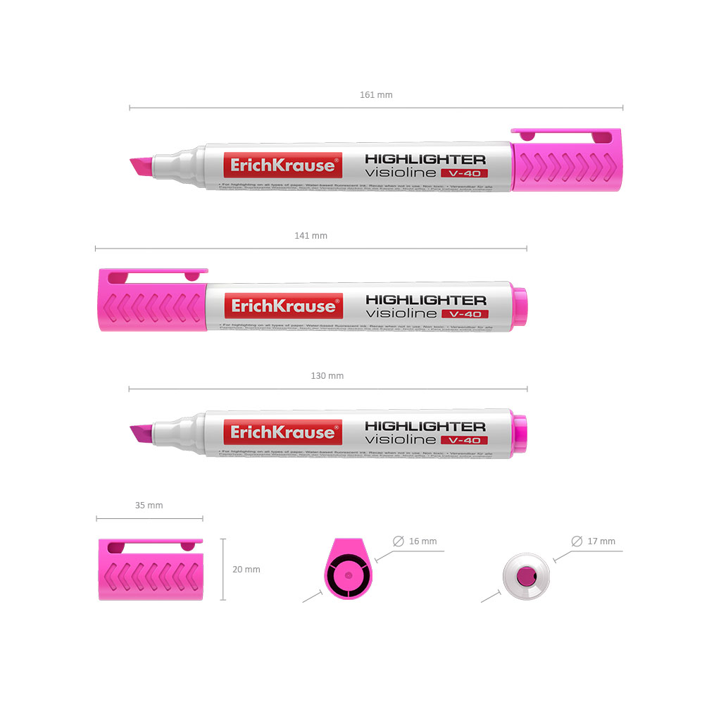 Tekstimarker Visioline V-40 Neon, 5,2 mm, roosa | Kasseti Expert