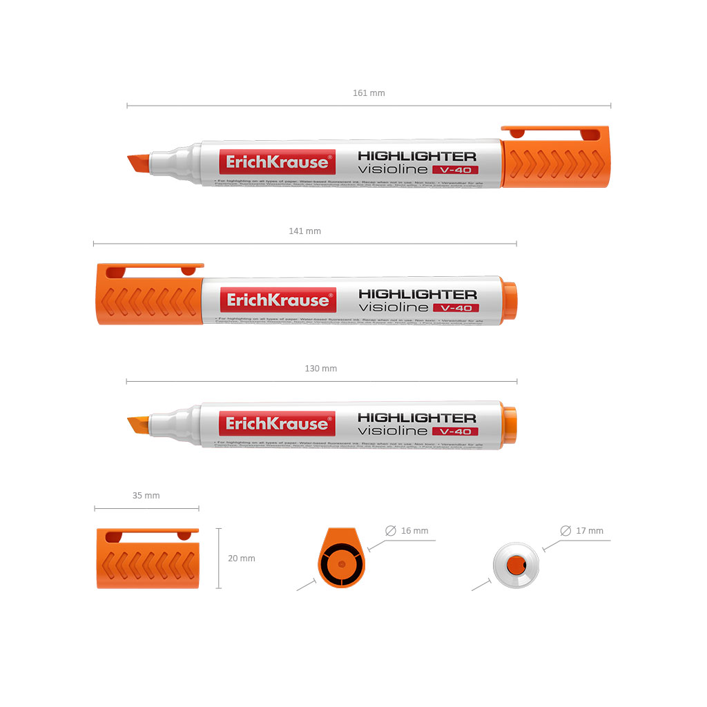 Tekstimarker Visioline V-40 Neon, 5,2 mm, oranž | Kasseti Expert