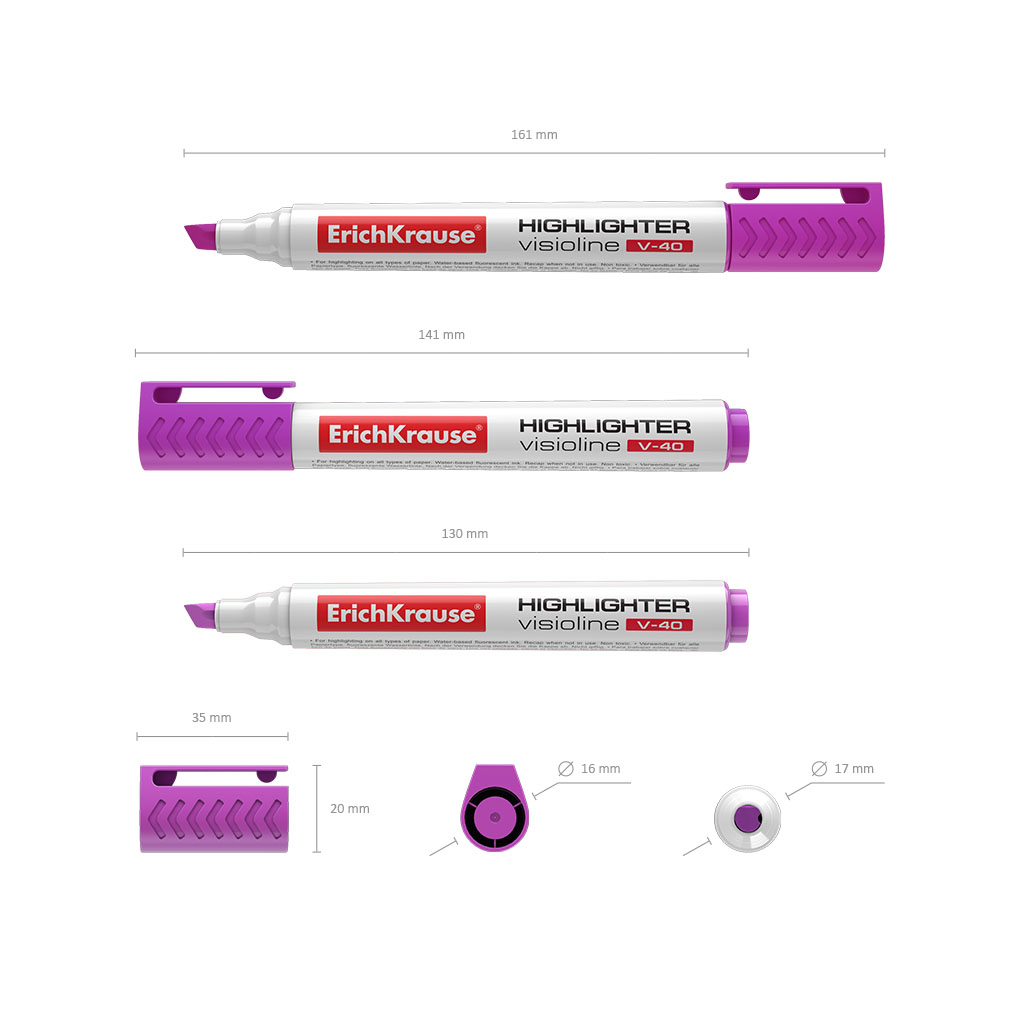Tekstimarker Visioline V-40 Neon, 5,2 mm, lilla | Kasseti Expert