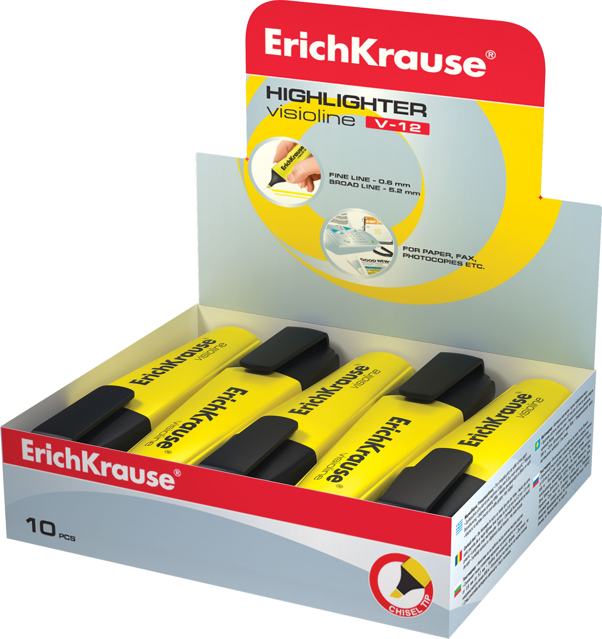 Tekstimarker Visioline V-12, 5,2 mm, kollane | Kasseti Expert