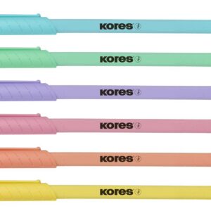 Pastapliiats KORES K0R-M Pastel 1.0mm, sinine, 6 korpuse värvi, riputuspakis